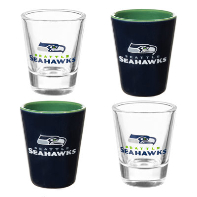 4 pièces en céramique et verre 2 oz Ensemble de tasses, Seahawks de Seattle