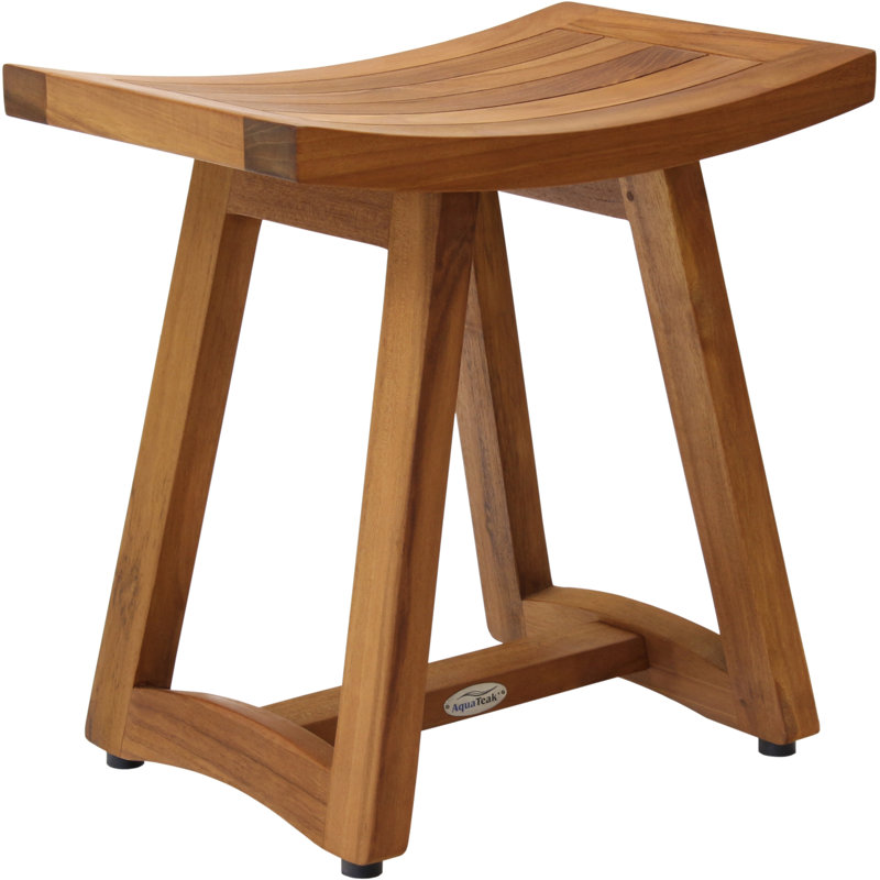 Asia Buru 18" W Teak Shower Bench, Teak Oil