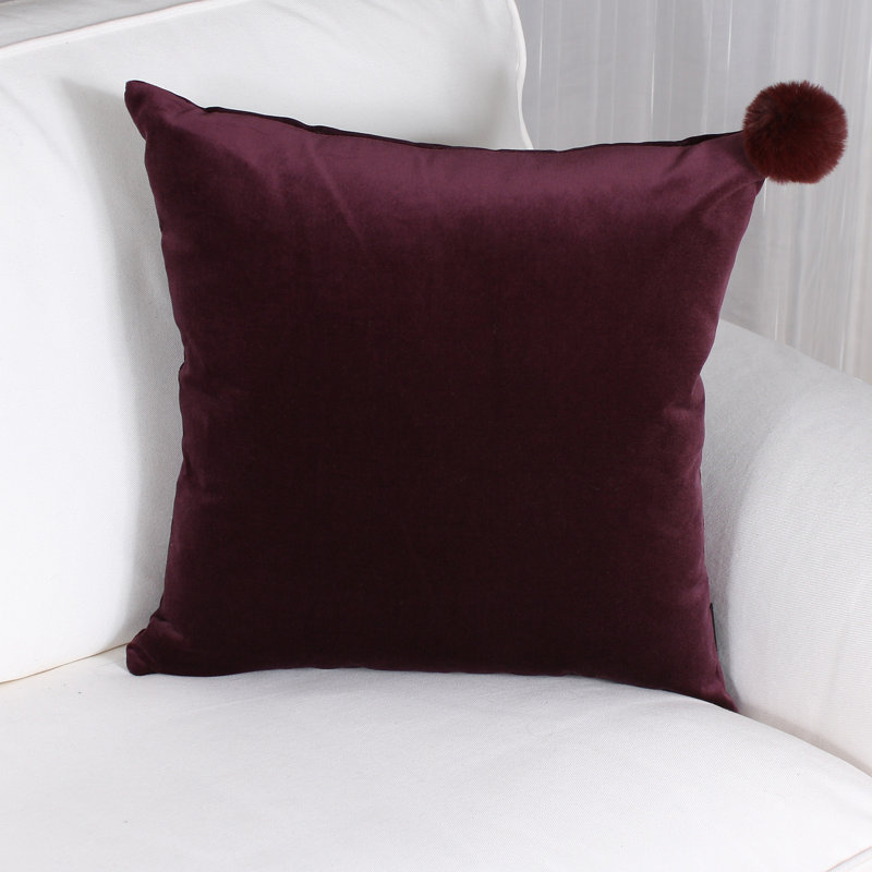 Housse de coussin en coton Romeo, Prune