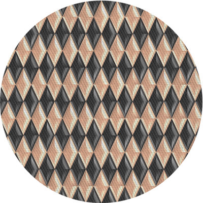 Tapis gris/orange tissé à la machine