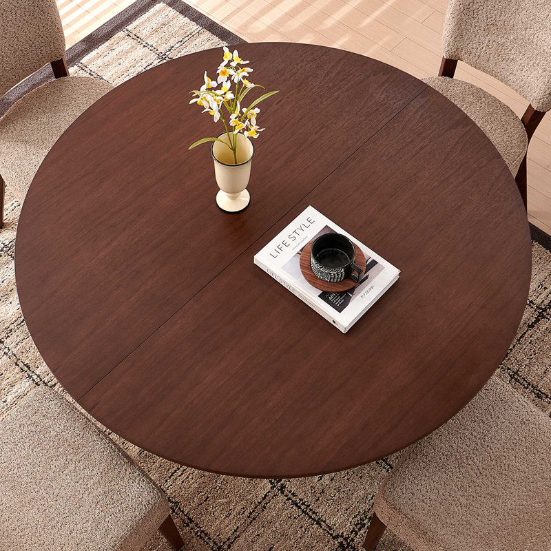 Aarush 5 - Piece Dining Set, Walnut Brown/Brown