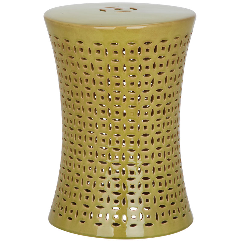 Tabouret de jardin en céramique Alondo, Vert printemps