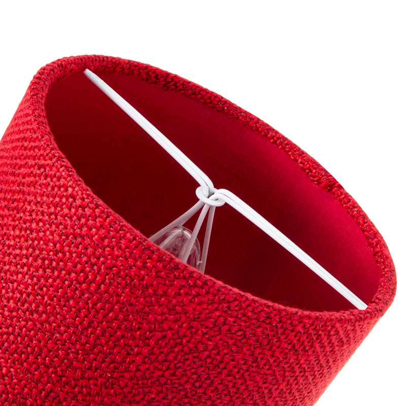 Ibiza Linen Drum Lamp Shade, 18cm H x 25cm W x 25cm D, Teal Blue