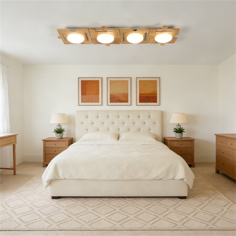 LED Wooden Creative Puzzle-Style Flush Mount Light