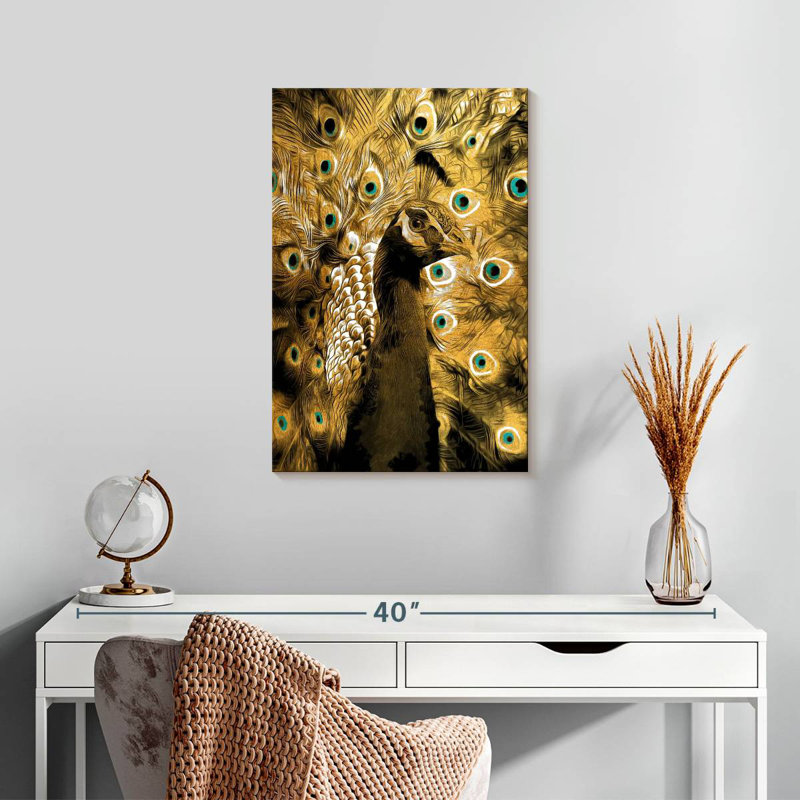Brampt Gold Peacock, 24" H x 16" W