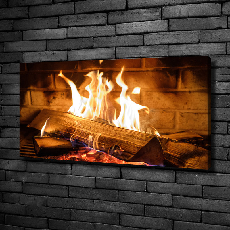 Wood In The Fireplace - No Frame Print on Canvas