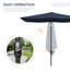 Parasol de table de marché rectangulaire 6,5 pi x 10 pi avec manivelle et inclinaison à bouton-poussoir-1216710561