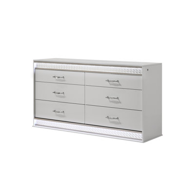 Lashell 6-Drawer Dresser with LED Lighting