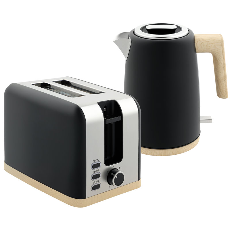 Kettle and Toaster Set, Black