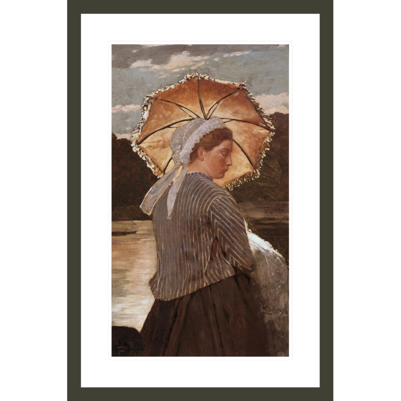 «Woman with Parasol» par Winslow Homer, impression giclée encadrée, H 29,5 po x l 19,55 po