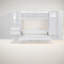 Grand lit escamotable avec rangement en MDF blanc compact