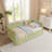 Cozy Gingham Daybed With Trundle Twin Size Sofa Bed No Box Spring Needed, With USB Port And Adorable Wave Shaped, Linen Fabric, Green-1227097536