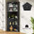 71.6" Corner Display Cabinet With LED Lights, 6-Tier Tall Curio Cabinet With Adjustable Glass Shelves&Glass Door, Wine Cabinet For Living Room, Home Bar (Black)-12995497