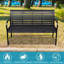 45,7 po Banc de patio en acier noir et WPC