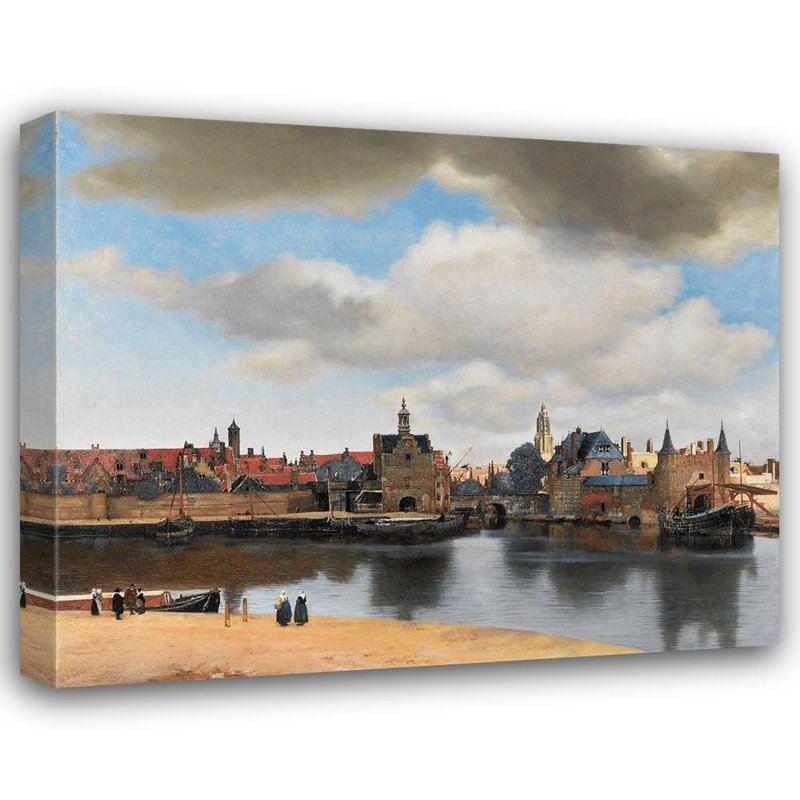 «Red Barrel Studio® Vermeer», galerie d'art sur toile tendue par Jean, vue de Delft, H 15 po x l 18 po
