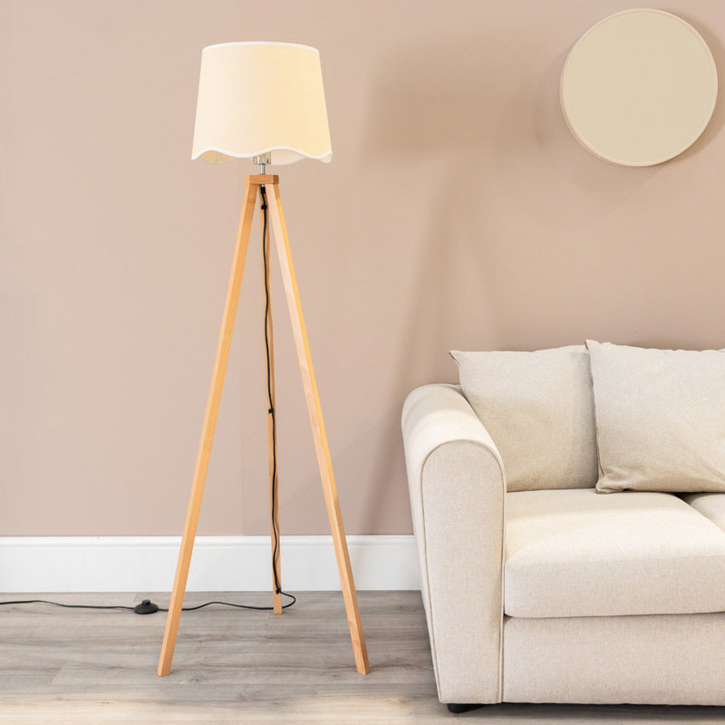 Hazen 153cm Tripod Floor Lamp, Natural, Natural/White, No