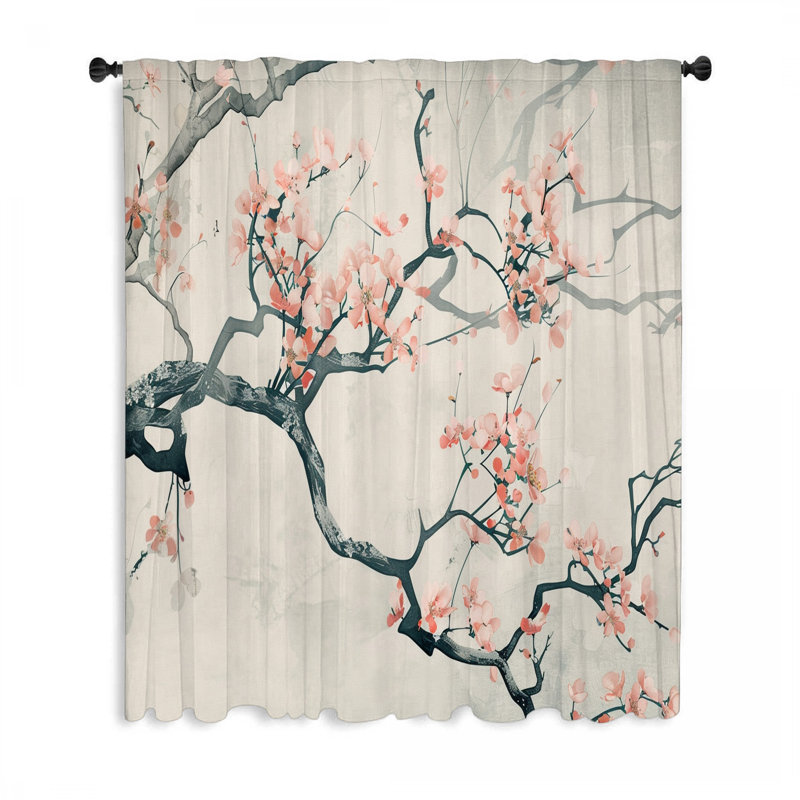 Rideaux Cherry Blossoms, L 50 po x L 84 po