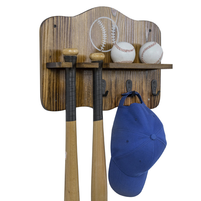 Solid Wood Wall Mounted Multi-Use Sports Rack