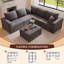 Canapé modulaire 98,4 po en forme de V modulaire avec coussins, canapé convertible 5 places à assise profonde, avec 6 modules pour le salon-531515977