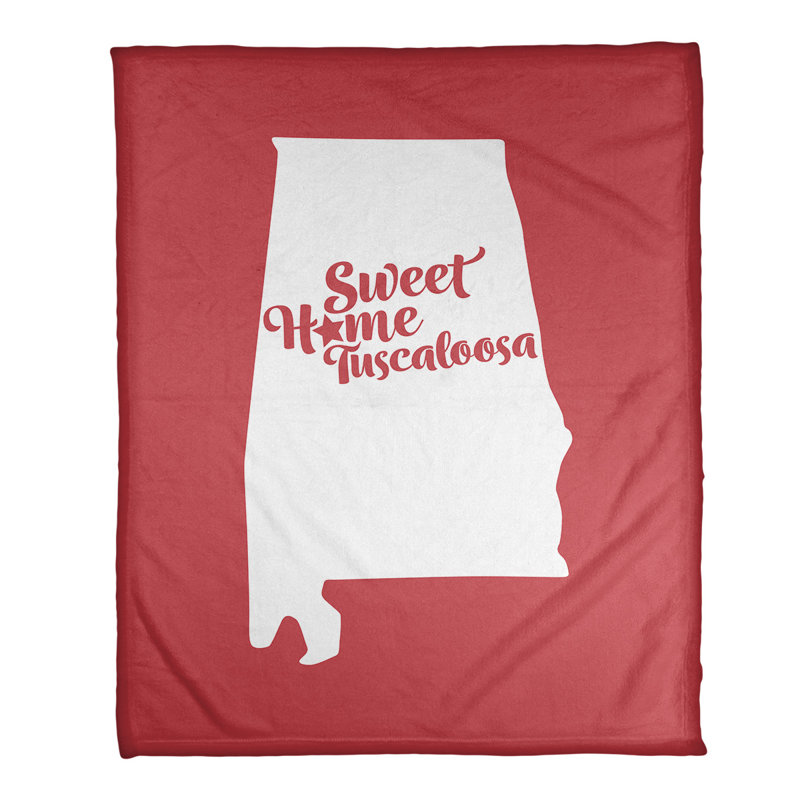 Jeté polaire tuscaloosa alabama, l 52,5 po x L 62,5 po, Rouge
