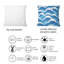 Coussin décoratif abstrait à motif de vagues bleu marine clair-482683892