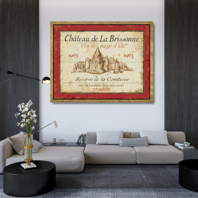Red Barrel Studio® Brissonnet, Daphne Gallery Wrapped Canvas Art Titled: French Wine Label I