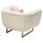 Venus Cream Fabric Chair W/ Contrasting Pillows & Gold Finished Metal Base-33485357
