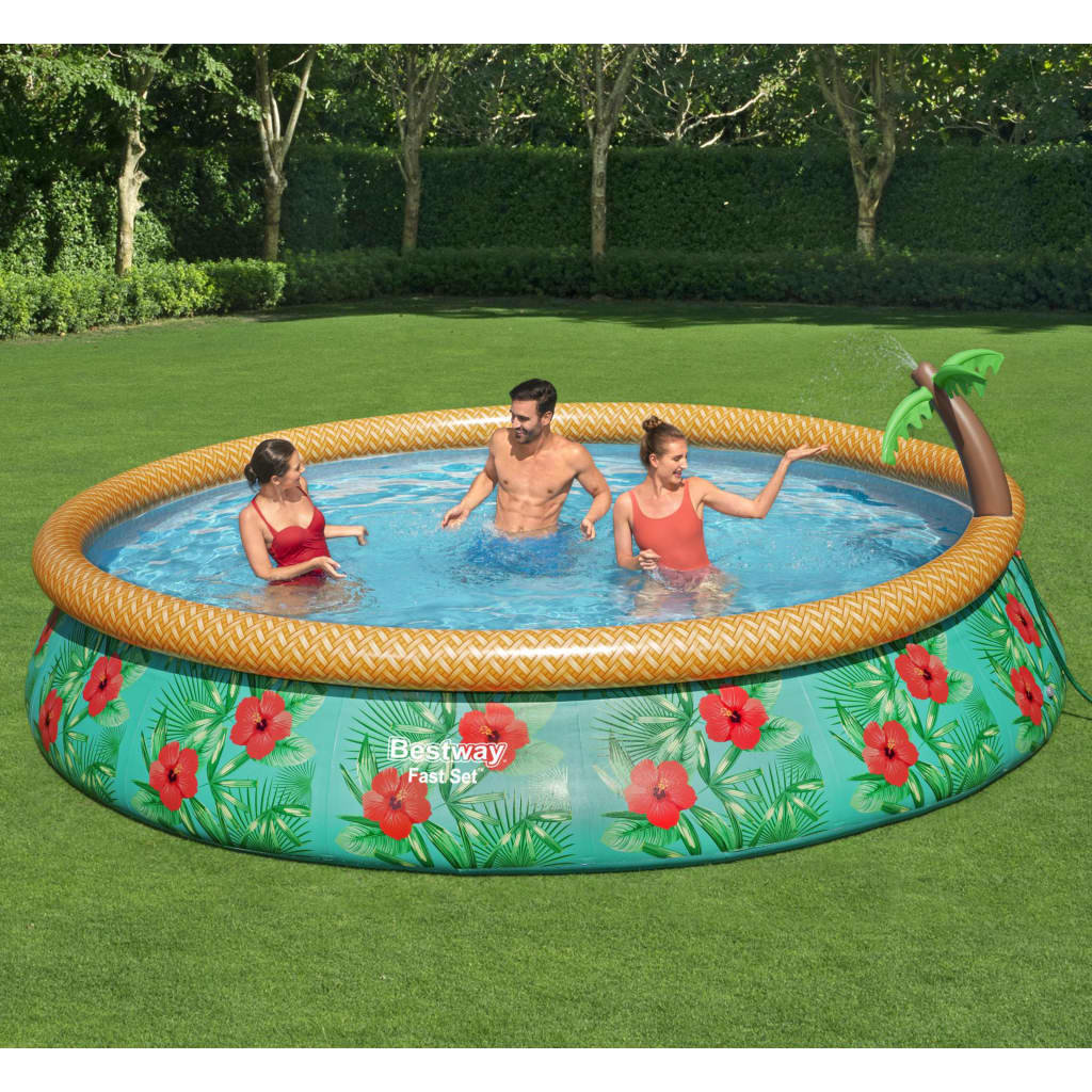 Bestway Fast Set Inflatable Paradise Palms Pool Set 457 x 84 cm