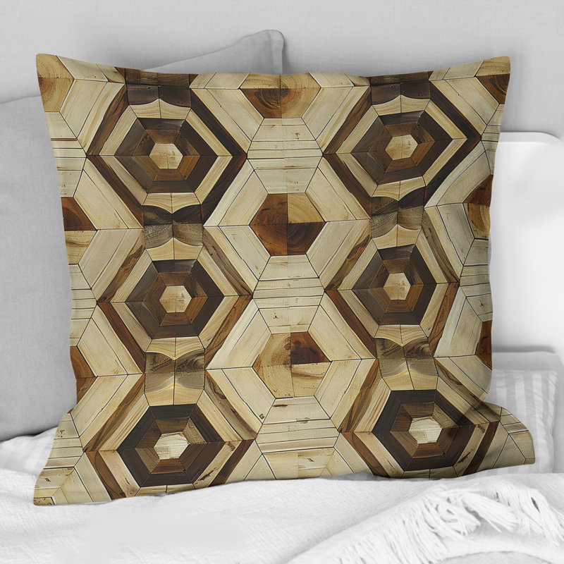Coussin décoratif brun beige Midcentury III - Midcentury, H 18 po x l 18 po