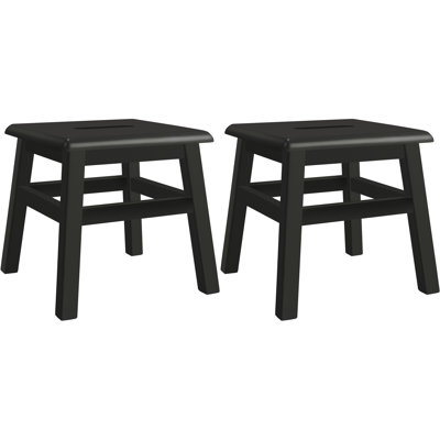 Blount 12.25'' Tall 1 - Step Solid Hardwood Lightweight Step Stool for Adults and Kids with 200 Lbs Capacity, Black