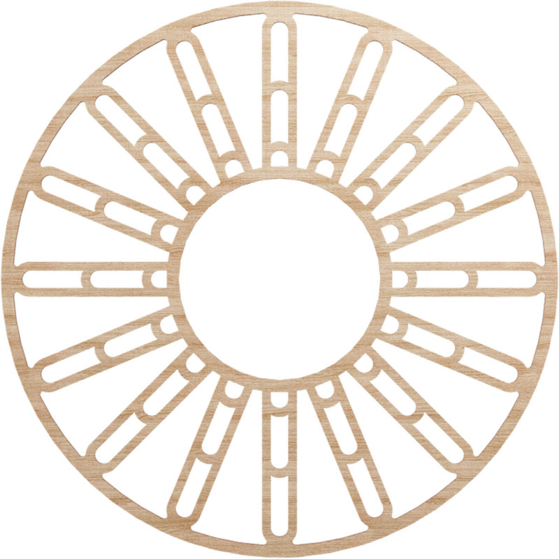 Médaillon de plafond en bois Hale, H 36 po x l 36 po x P 0,25 po, Aulne