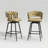 28" Swivel Bar Stools Set Of 2 – Faux Leather Counter Stools With Woven Backrest, Metal Base & Footrest-1209403225