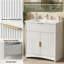 Meuble-lavabo moderne de 30 po avec lavabo en céramique, meuble-lavabo encastré cannelé, 2 portes et 1 tiroir, meuble de rangement autoportant avec tablette en U réglable, installation facile-81456133