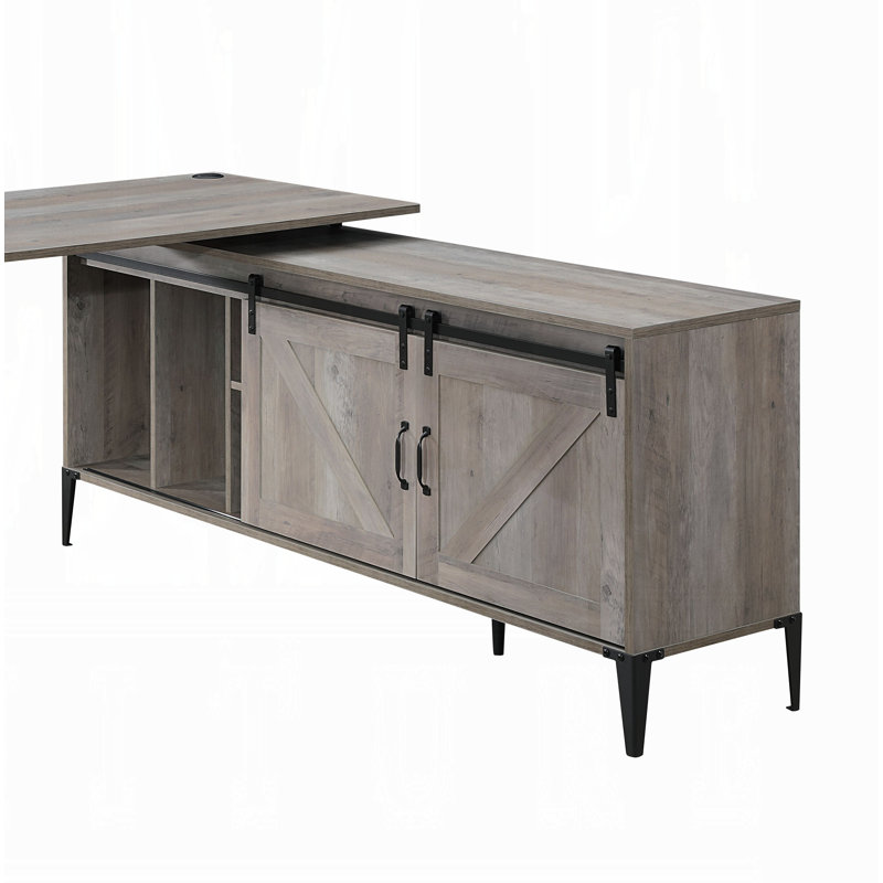 Armoire pour bureau d'écriture Zakwani, Chêne gris