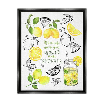 Ba-995 - «Floater Make Lemonade Kitchen», phrase encadrée sur toile par By the Lakeside