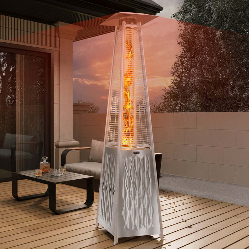 Chauffe-terrasse pyramide Eeast Oak 50 000 BTU, Pyramide en acier inoxydable
