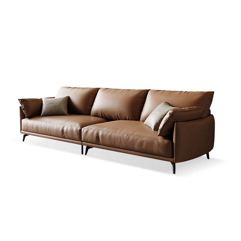 Brown Genuine Leather Modular Sofa