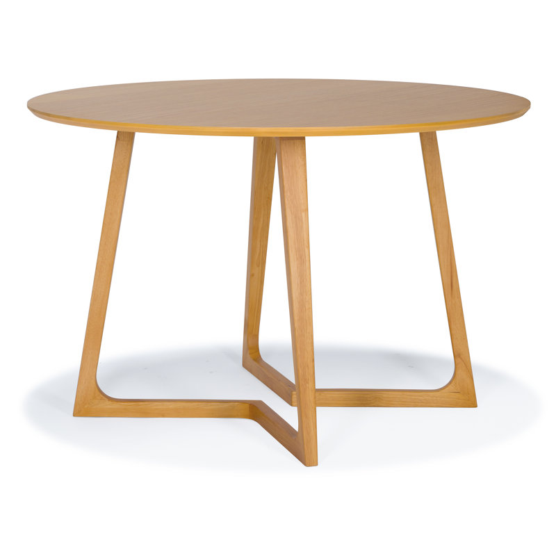 Ashla Round with Solid Wood Base Dining Table, Natural