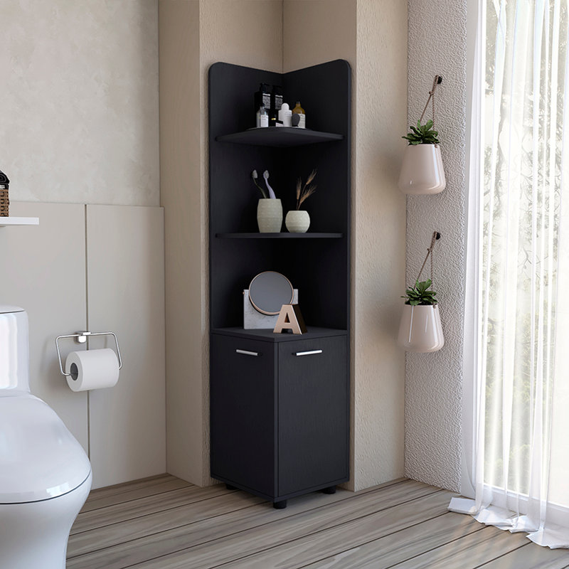 Armoire autoportante Kairatu, un tiroir, Noir