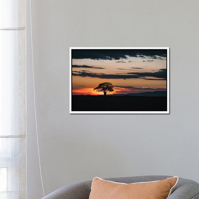 Mara Landscape At Sunset by Jane Rix - Gallery-Wrapped Canvas Giclée on Canvas, 66.04 cm H x 45.72 cm W, White Floater Framed
