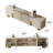 79" Luxury Marble Beige TV Stand with 4 Cabinets and Elegant Gold Legs