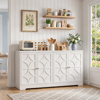 55.9" Sideboard Cabinet With 4 Doors