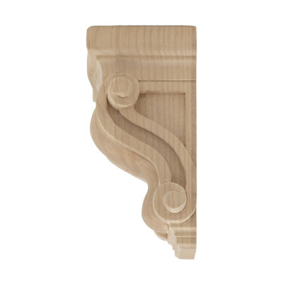 4-3/4 in x 2-7/8 in x 2-5/8 in Unfinished Solid Classic Traditional Plain Wood Corbel