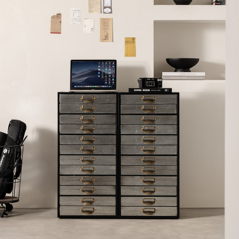 Metal 12 - Drawer Rectangle Accent Chest