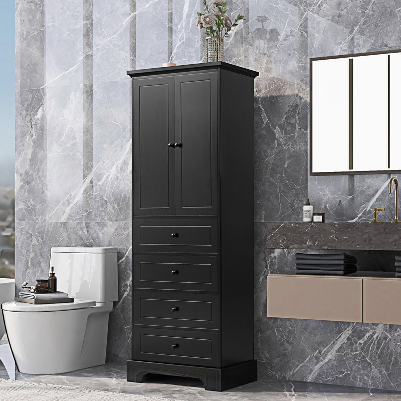 Bathroom Storage Cabinet, Black