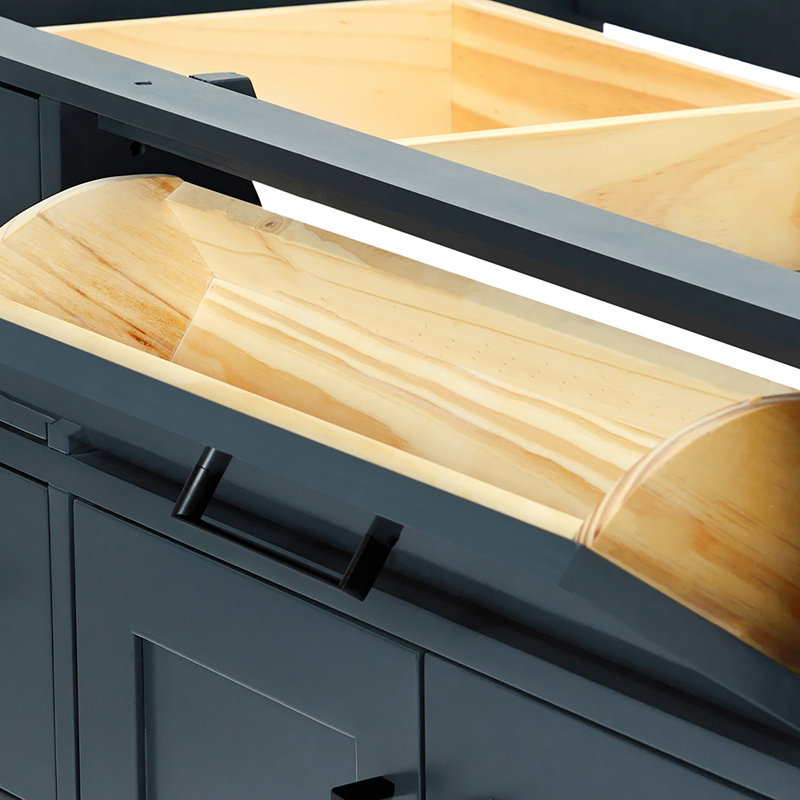 42" Single Bathroom Vanity Base only, Matte Black, Midnight Blue