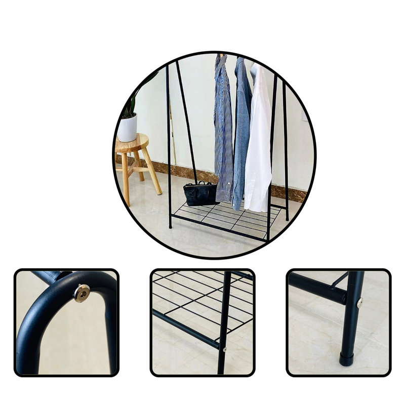 Latela Iron Freestanding Coat Rack, Black