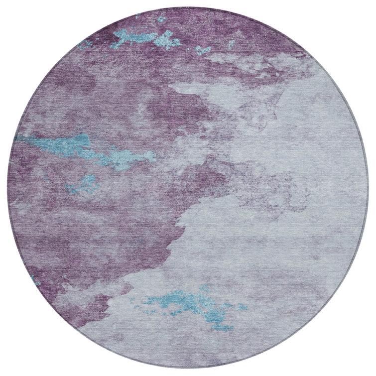 Machine Washable Indoor/Outdoor Xhevrie Lavender Rug