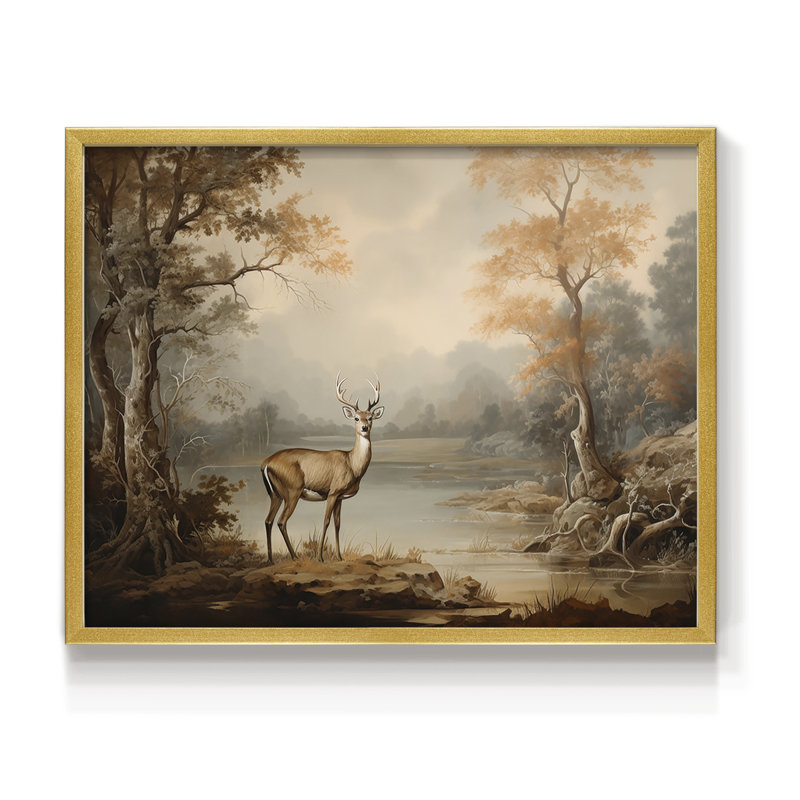 Faune, série XXIV, reproduction encadrée, H 11 po x l 14 po, Or
