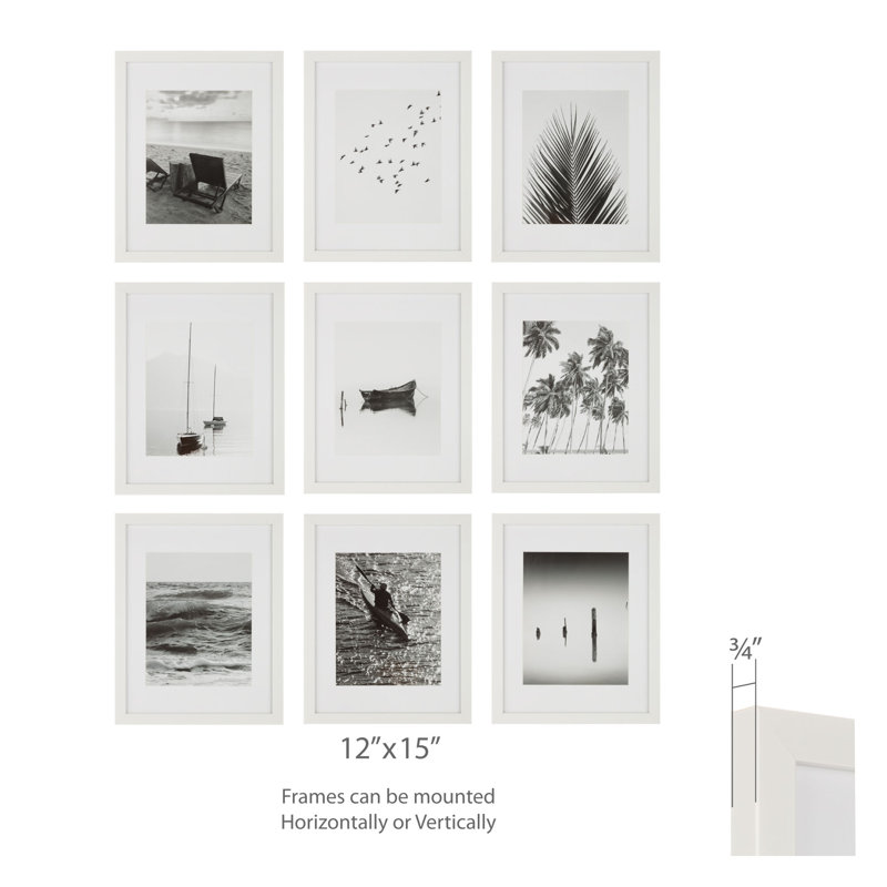 Ensemble de cadres photo 8 po x 10 po Tammitha, Blanc